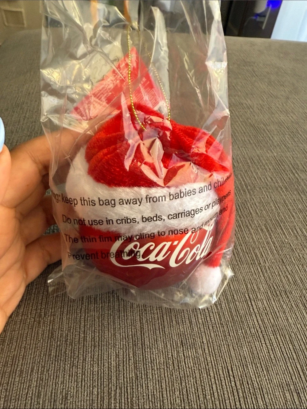Kurt Adler Coca-Cola Red Ball with Santa Hat Ornament